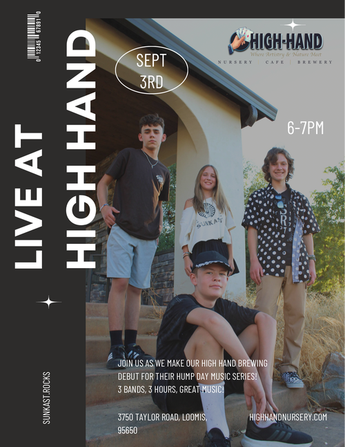 Join us as we make our High Hand Brewing debut for their Hump Day music series! 3 bands, 3 hours, great music!